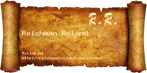 Reichman Roland névjegykártya